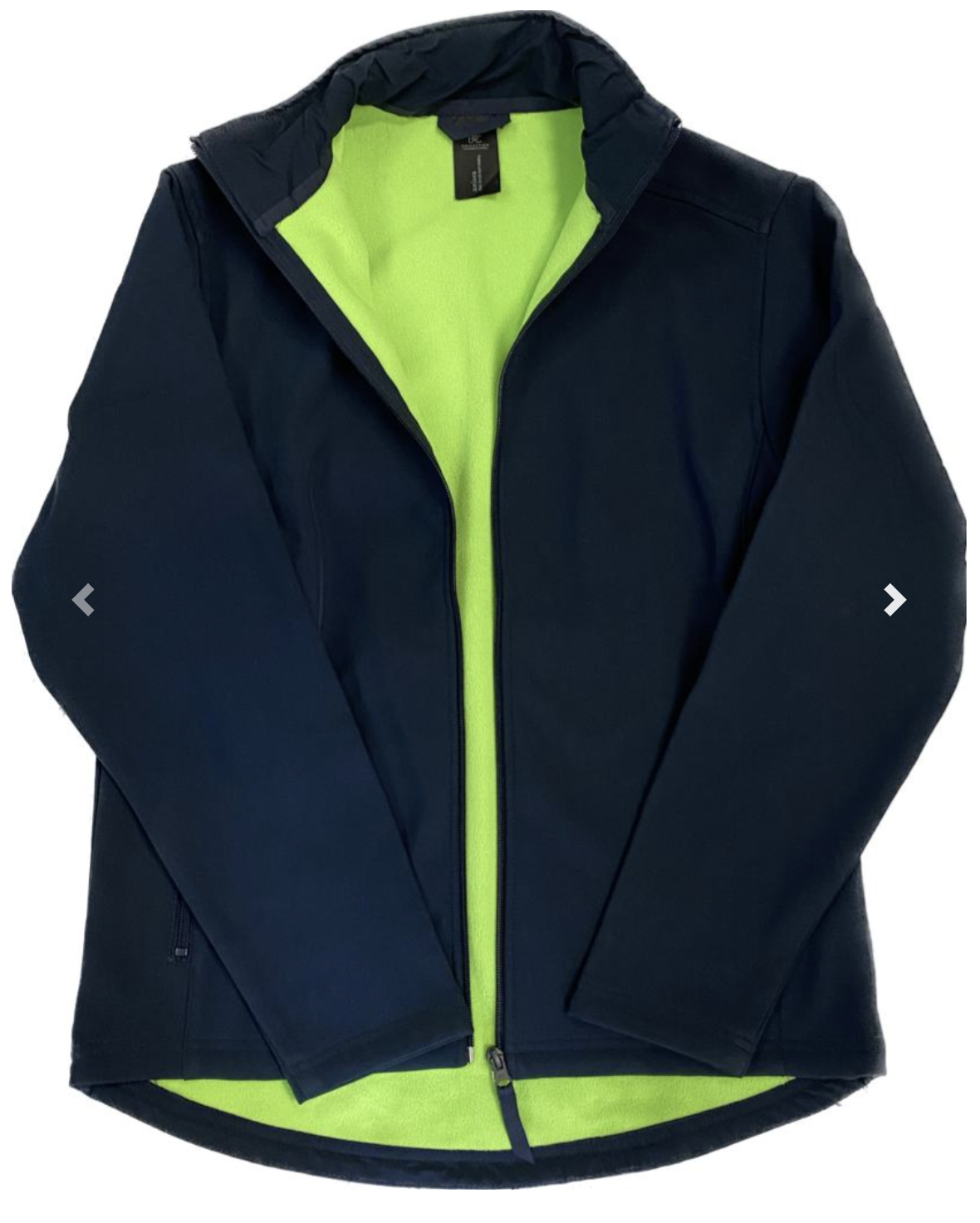 Softshell donna blu scuro con interno verde